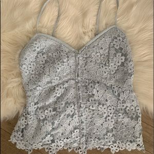 Abercrombie lace overlay cami top